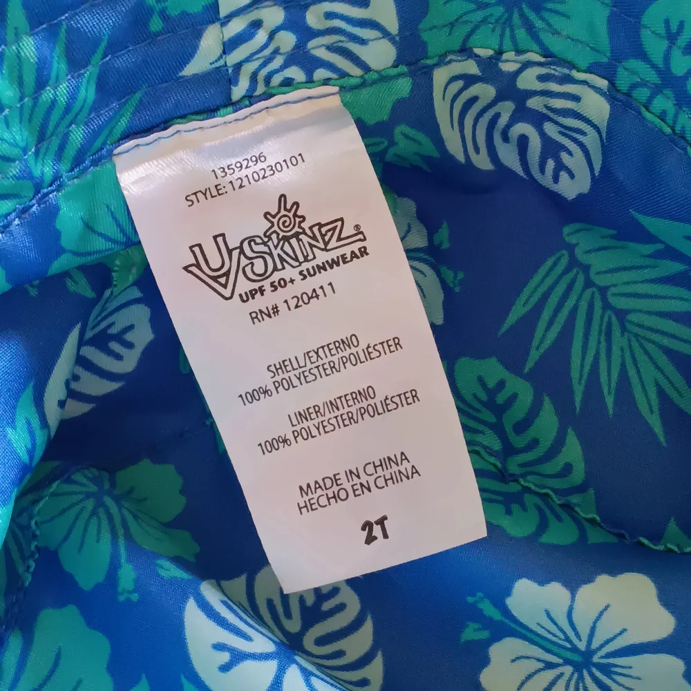 Uvskinz Sz 2T Kids Blue Bucket Hat (Little Flaw On Top.. See Photos)